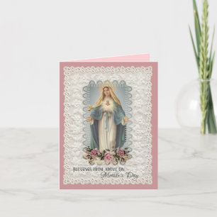 Vintage Religious Virgin Mary Mothers Day Holiday Card
