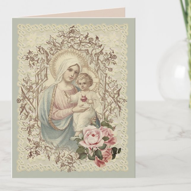 Vintage Religious Virgin Mary Mothers Day Holiday Card (Creator Uploaded)