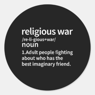 Vintage Religious War Definition Anti-religious Ac Classic Round Sticker