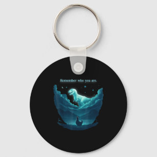 Vintage Remember Who You Are Dinosaur Chicken Key Ring