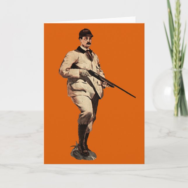 Vintage Remington Shotgun Sportsman Greeting Card (Front)