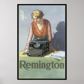 Vintage Remington Typewriter Ad Poster