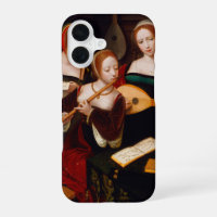 Vintage Renaissance Art Three Female Musicians