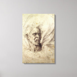 Vintage Renaissance, Damned Soul by Michelangelo Canvas Print