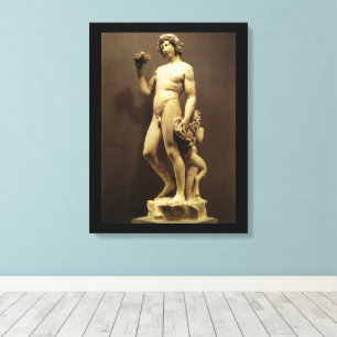 Vintage Renaissance Statue Bacchus by Michelangelo Canvas Print