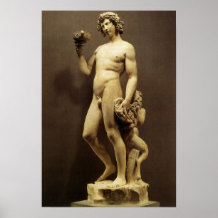 Vintage Renaissance Statue Bacchus by Michelangelo Poster