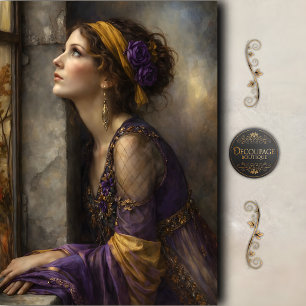 Vintage Renaissance Woman Decoupage Tissue Paper