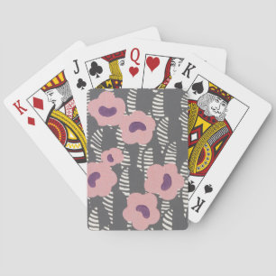 Vintage René Crevel French Art Deco Pink Floral Playing Cards