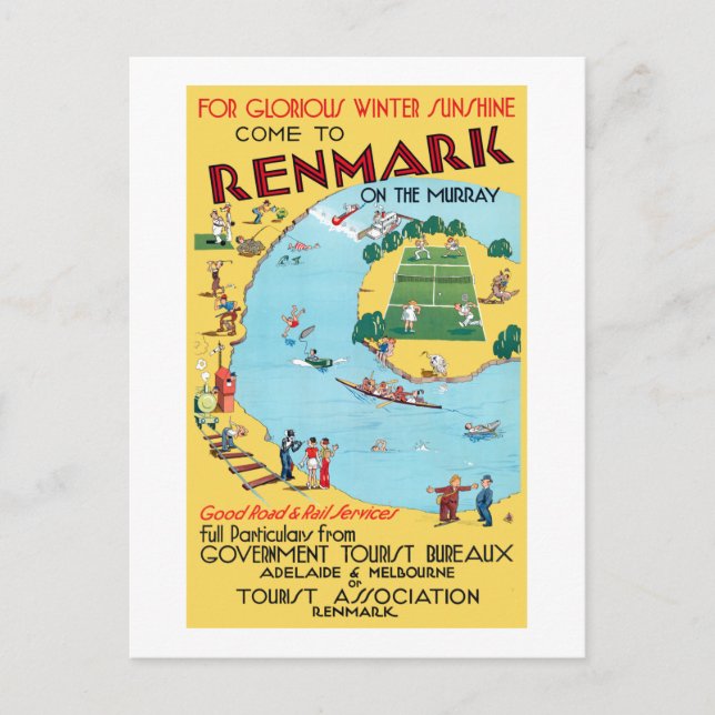 Vintage Renmark on the Murray Australia Travel Postcard (Front)