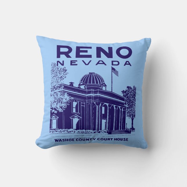Vintage Reno Nevada Cushion (Front)