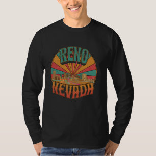 Vintage Reno Nevada Sunset Skyline Cityscape T-Shirt
