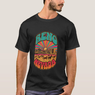 Vintage Reno Nevada Sunset Skyline Cityscape T-Shirt