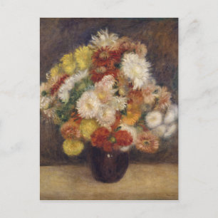 Vintage Renoir Bouquet of Chrysanthemums Postcard