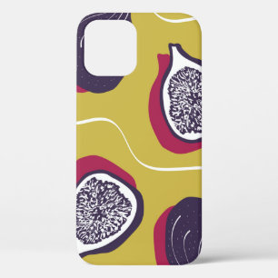 vintage repeating texture with stylised figs. Abst iPhone 12 Case