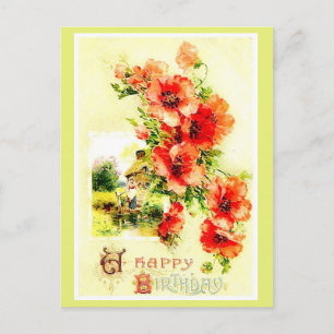 Vintage Reproduction A Bouquet of Wishes Postcard