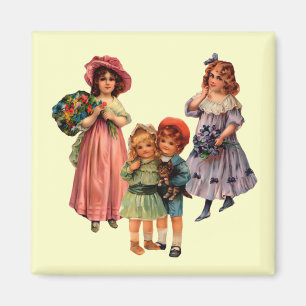 Vintage Reproduction Art Victorian Children Magnet