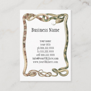 Vintage Reptiles, Entwined Snakes or Vipers Border Business Card