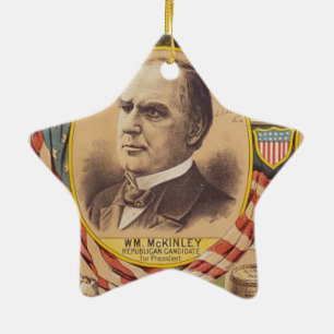 Vintage Republican Party Presidential Campaign Ceramic Tree Decoration
