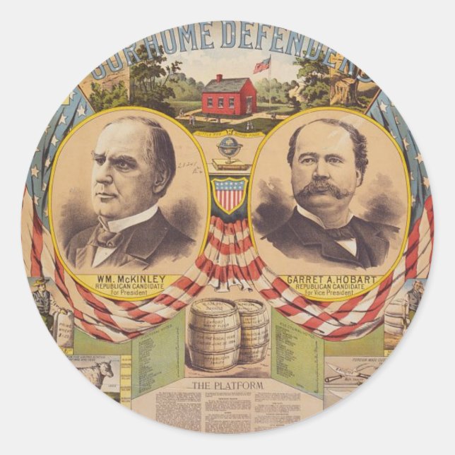 Vintage Republican Party Presidential Campaign Classic Round Sticker (Front)