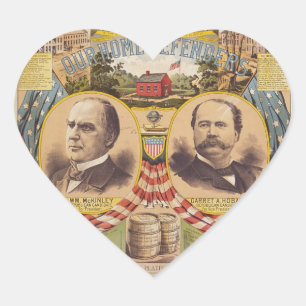 Vintage Republican Party Presidential Campaign Heart Sticker