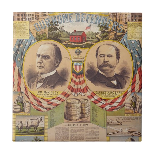 Vintage Republican Party Presidential Campaign Tile (Front)