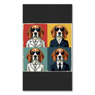 Vintage Rerto Beagle Dog 70s Style Sunglasses Magnetic Business Card
