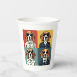Vintage Rerto Beagle Dog 70s Style Sunglasses Paper Cups