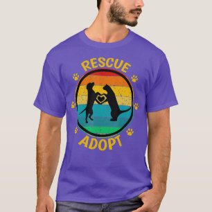 Vintage Rescue Adopt Animal Pets Dog Cat Paw T-Shirt