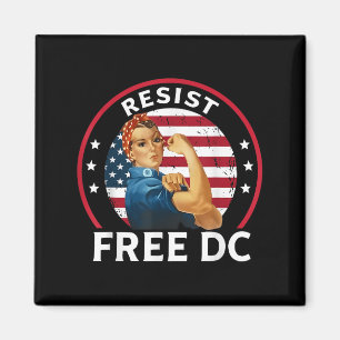 Vintage Resist Free Dc Protest Flag Usa For Womens Magnet
