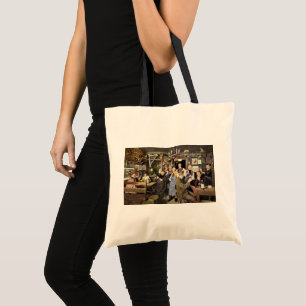 Vintage Restaurant Bar People Celebrating Party Tote Bag