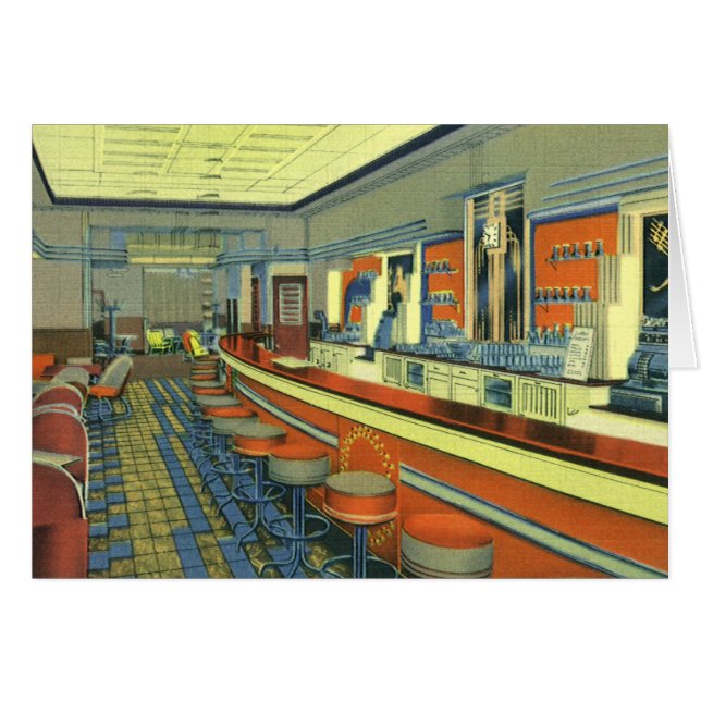 Vintage Restaurant, Retro Roadside Diner Interior (Front Horizontal)