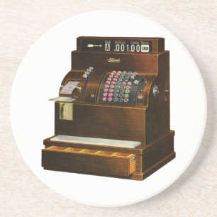 Vintage Retail Business, Antique Cash Register Coaster