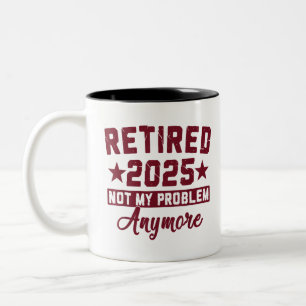 Vintage Retired 2025 Gifts for Retired Men Women Two-Tone Coffee Mug
