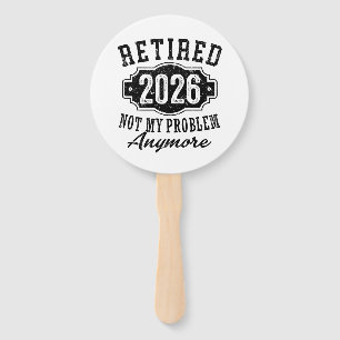 Vintage Retired 2026 Milestone Achievement Badge Hand Fan