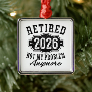Vintage Retired 2026 Milestone Achievement Badge Metal Tree Decoration