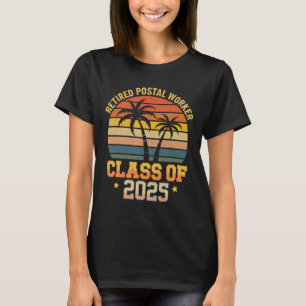 Vintage Retired Postal Worker Cl Of 2025 Funny Ret T-Shirt