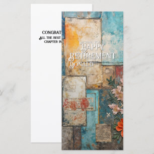 Vintage Retirement Card with Floral Collage Art