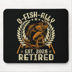 Vintage retirement men retired 2026 fisherman mouse pad