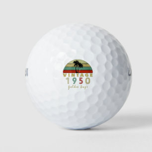 vintage retro 1950 birthday golden days golf balls