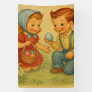 Vintage/retro 1950s Easter egg hunt Banner