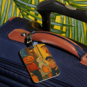 Vintage/retro 1950s trick or treating Halloween Luggage Tag