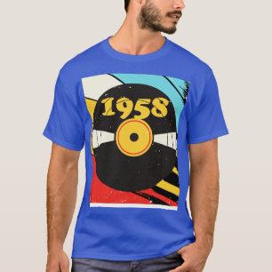 Vintage Retro 1958 Birthday Shirt Vinyl Music