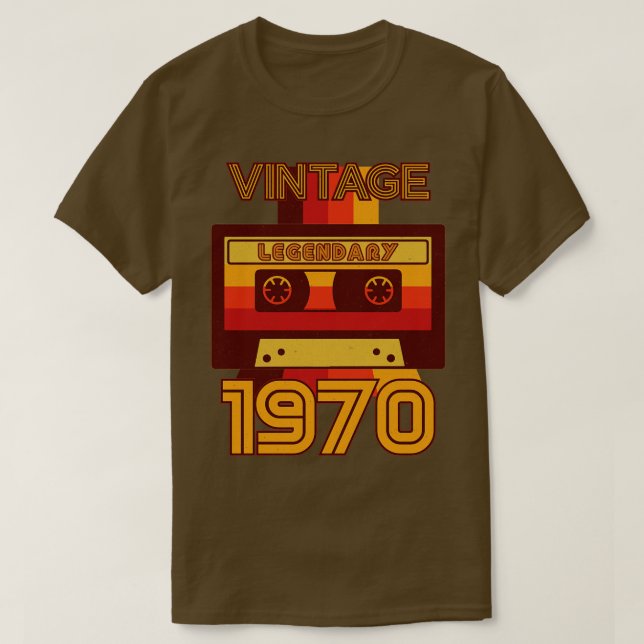 Vintage Retro 1970 Legendary Cassette T-Shirt (Design Front)