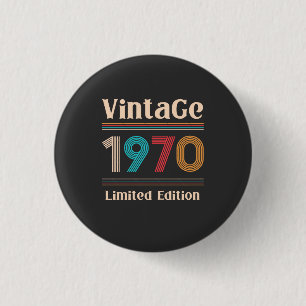 Vintage Retro 1970 Limited Edition 50th Birthday 3 Cm Round Badge