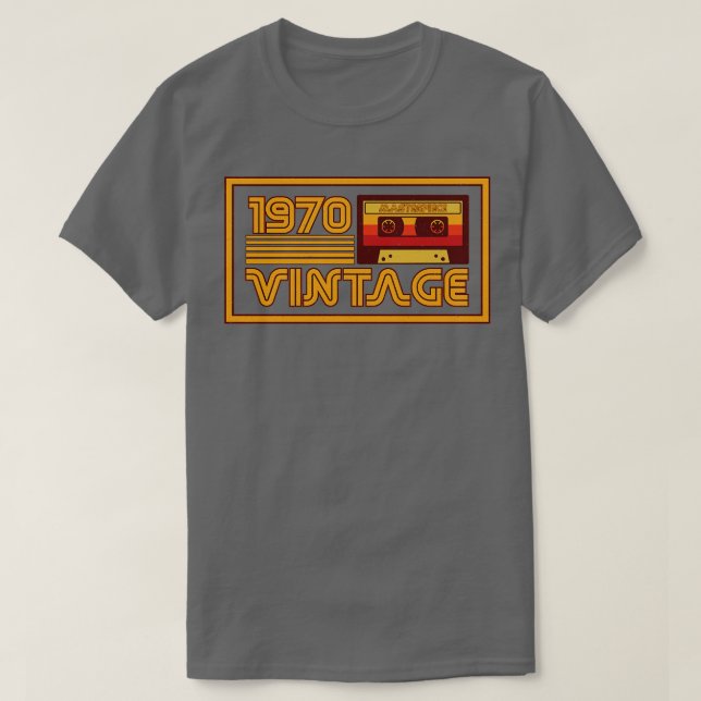 Vintage Retro 1970 Masterpiece Cassette Tape T-Shirt (Design Front)