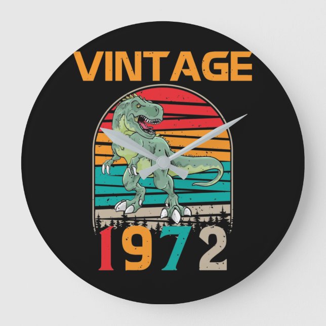 Vintage Retro 1972 Birthday Large Clock (Front)