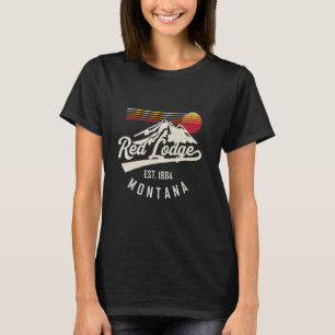 Vintage Retro 1980s Sun And Mountain Red Lodge Mon T-Shirt