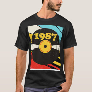 Vintage Retro 1987 Birthday Shirt Vinyl Music
