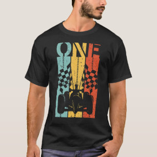 Vintage Retro 1 Year Old Race Car Birthday Boy Rac T-Shirt