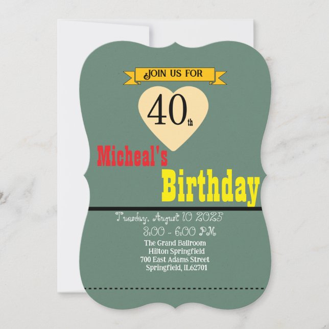 Vintage Retro 40th Birthday Announcement | Persona (Front)
